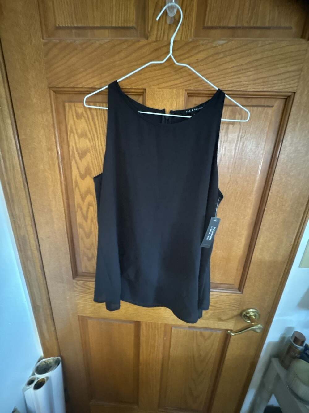 Zac & Rachel Black Tank Top Sleeveless Blouse Size M NWT